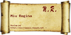 Miu Regina névjegykártya
